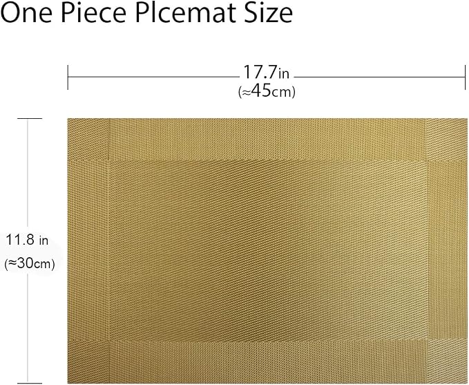 Placemats Vinyl Twill Weave Heat-Resistant Table Mats Washable Kitchen Placemats - Image 2