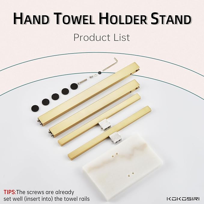 KOKOSIRI Hand Towel Bars Standing Towel Rack - Image 7