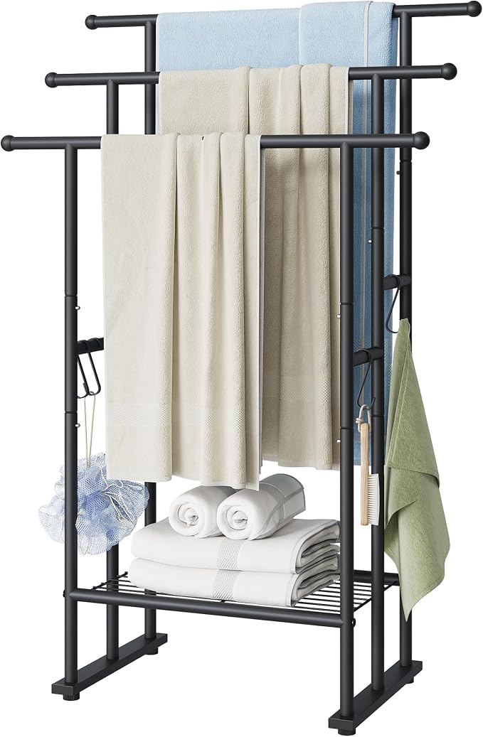 ELYKEN 3 Tier Standing Towel Rack, Freestanding Floor Towel Rack by ELYKEN