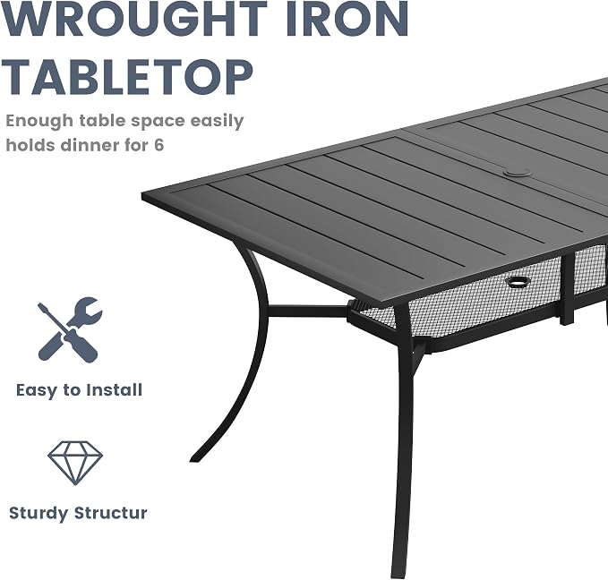 VICLLAX Rectangle Patio Dining Table - Image 7
