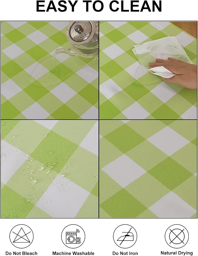 Cupuamon 2 Pack Waterproof Polyester Fabic Rectangle Checkered - Image 3