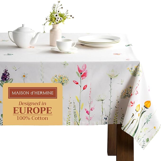 Maison d' Hermine Table Cloth Rectangle Table 100% Cotton 60 x 108 Inches by MaisondHermine
