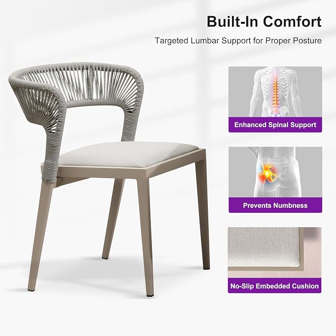 PURPLE LEAF 9 Pieces Outdoor Dining Set Patio Table and Chairs Set Aluminum - Image 2