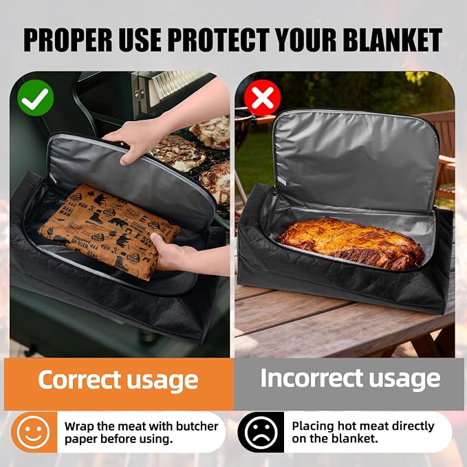 BBQ Blanket for Resting Meat, Leak-Proof Insulated Meat Resting Bag, 270° Top - Image 4