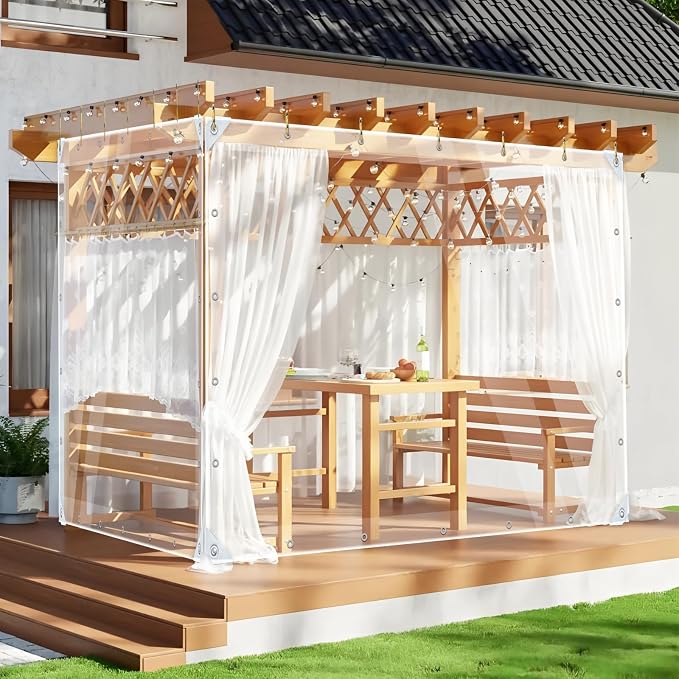 Clear Tarps Heavy Duty PVC, Transparent Tarp Durable Waterproof Dustproof - Image 9
