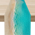 Blue Sea Waves Table Runner, Summer Turquoise Tropical Beach Sandy Ocean Clear by Unknown