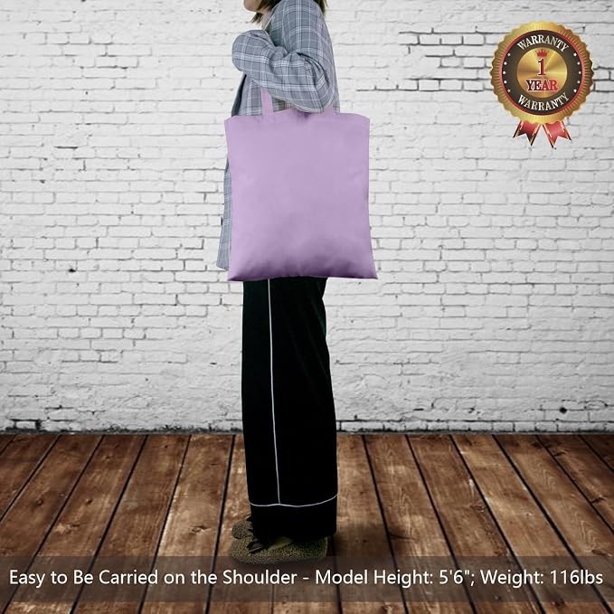 TOPDesign 6-Pack Economical 16"x15" Lavender Cotton Tote Bags, Lightweight - Image 2