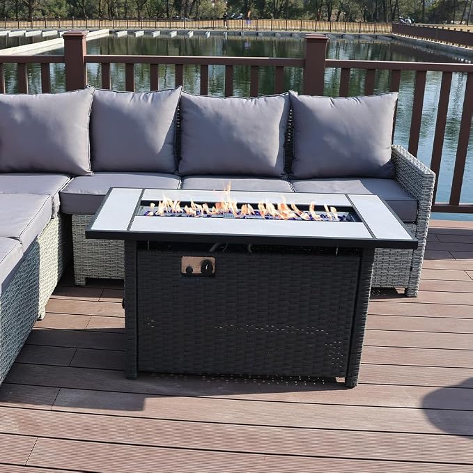 Tirana Propane Fire Pit Table 45" Outdoor Firepit 50, 000 BTU Firepits - Image 3