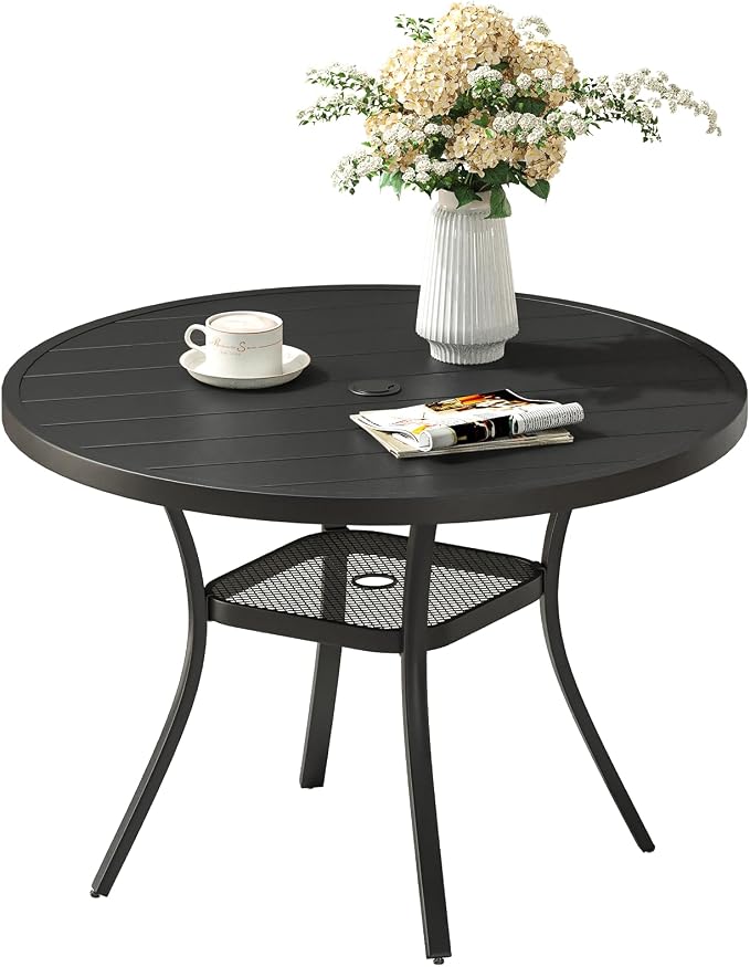 VICLLAX 41 Inches Round Patio Dining Table by HOME