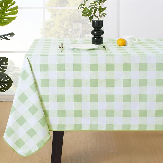 MOSAYT Rectangle Vinyl Tablecloth, 100% Waterproof Buffalo Gingham Plastic by MOSAYT