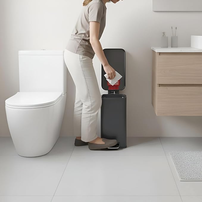 iTouchless SoftStep 3 Gallon Slim Bathroom Trash Can - Image 2