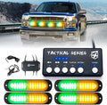 Xprite Amber Green LED Surface Mount Strobe Lights Kit, w/Control Panel by Xprite
