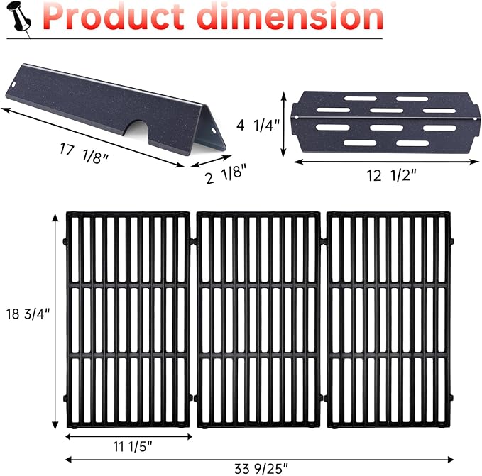 Cast Iron Grill Grates Flavorizer Bars Parts - Image 2