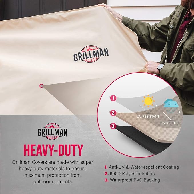 Grill Cover by Grillman, 64 Inch, BBQ Outdoor Grill Covers, Charcoal & Gas - Image 5