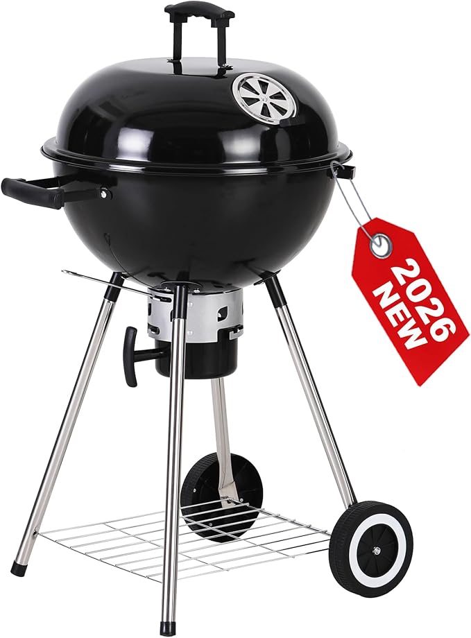 GREEN PARTY 18 inch Kettle Charcoal BBQ Grill by GREENPARTY