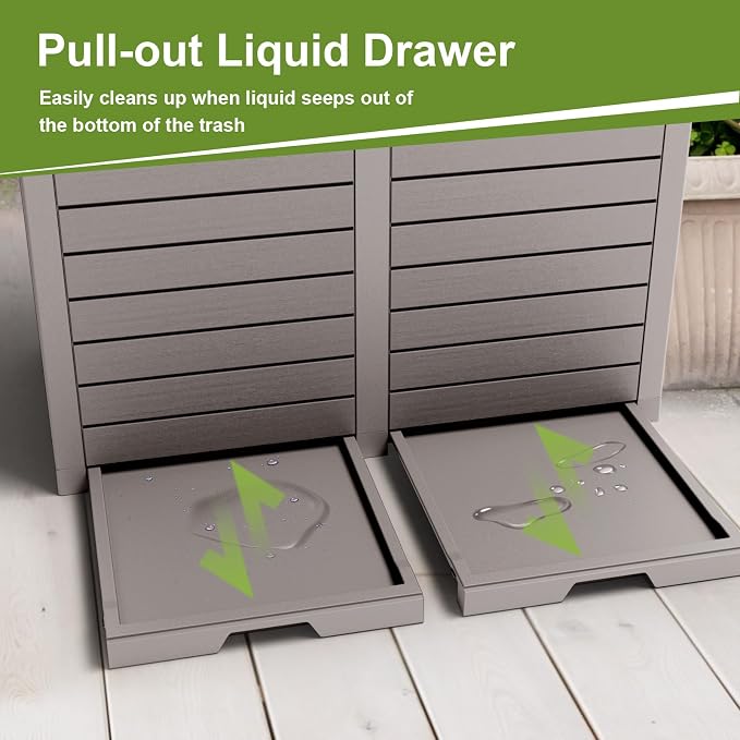 Outdoor Trash Can with lid, Waterproof, UV-Resistant Resin Garbage Can - Image 5