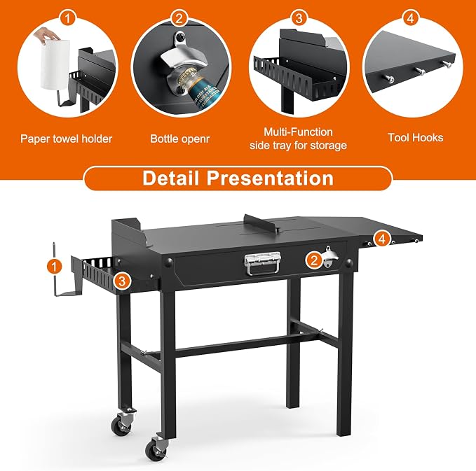 Portable Grill Table for Blackstone Griddle, Adjustable Table - Image 4