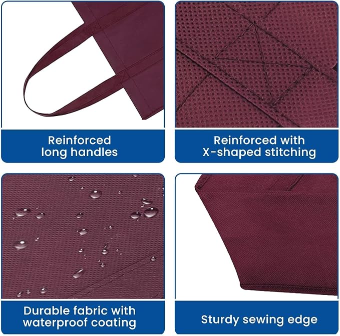 WISELIFE Reusable Grocery Shopping Bags 10 Pack Large Foldable Tote Bags Bulk - Image 5