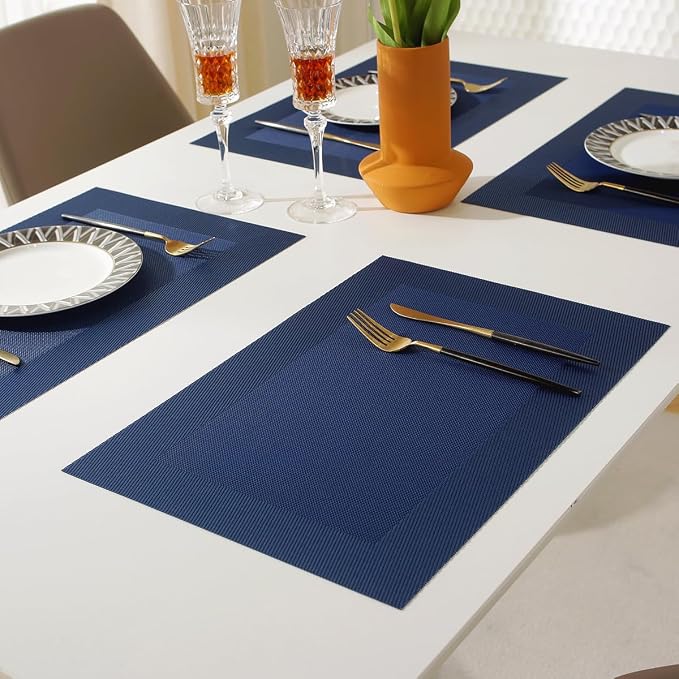 Vinyl Placemats Heat-Resistant Table Mats Washable Easy Clean Plastic Placemats - Image 5