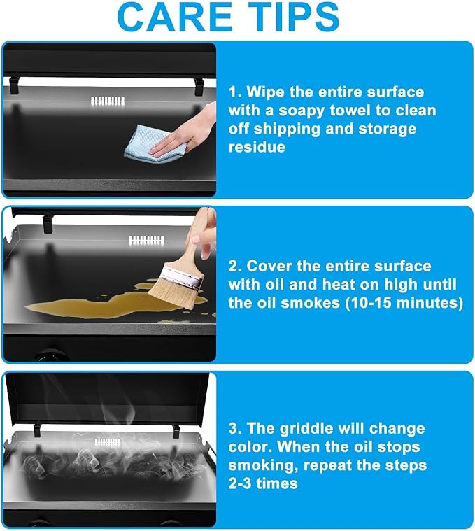 Flat Top Griddle for Blackstone 28 Inch Grill Powder Coated Steel Griddle - Image 7