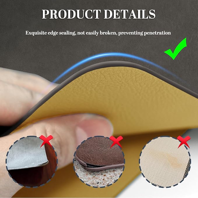 BLESWIN Faux Leather Placemats, PU Dining Table, Waterproof and Oil Resistant - Image 4