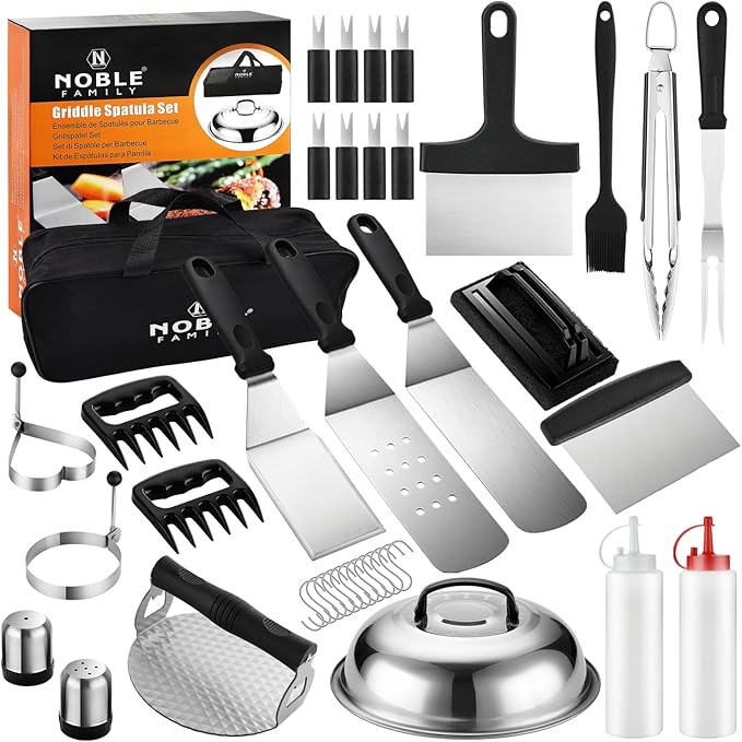 38PCS Flat Top Grill Accessories Set by NNOBLEFAMILY