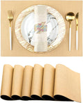 Faux Leather Placemats Set of 6, Heat Resistant Anti-Slip PU Place Mats by ZIWUROAD