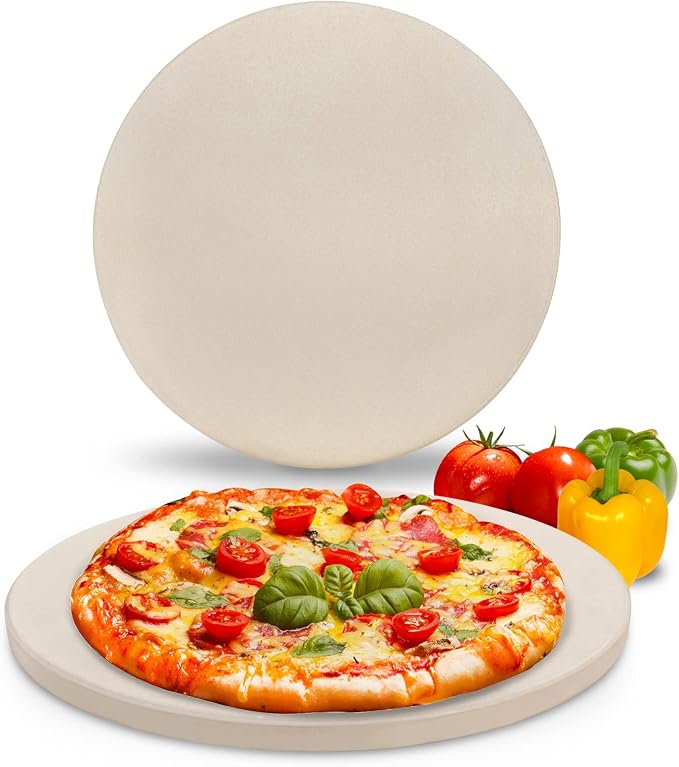 GGC 15 inch Pizza Stone for Ovens, Grill and BBQ to Cook Perfect Crispy Crust by GGCProducts