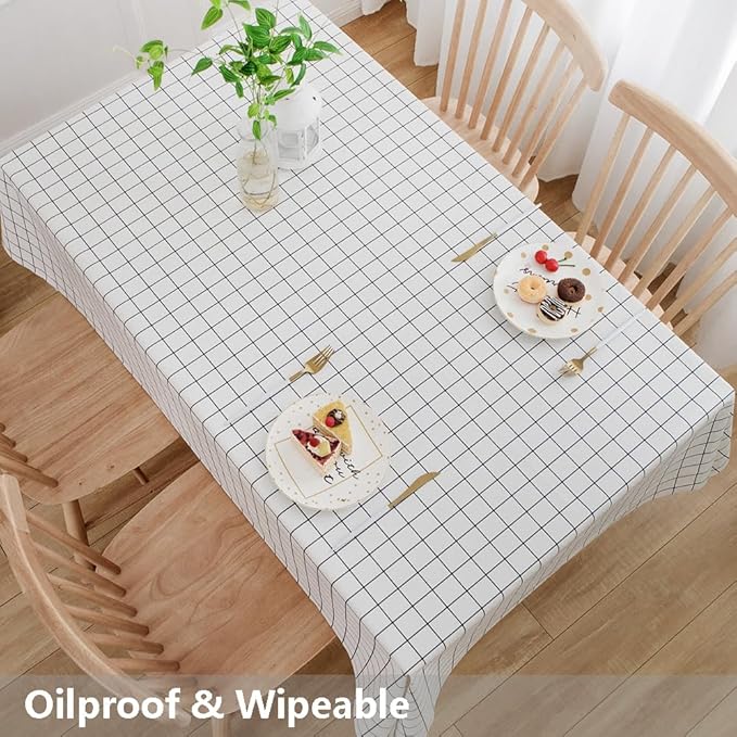 TruDelve Heavy Duty Vinyl Table Cloth Plastic Tablecloths - Image 5