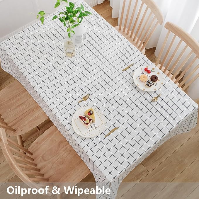 TruDelve Heavy Duty Vinyl Table Cloth Plastic Tablecloths - Image 5