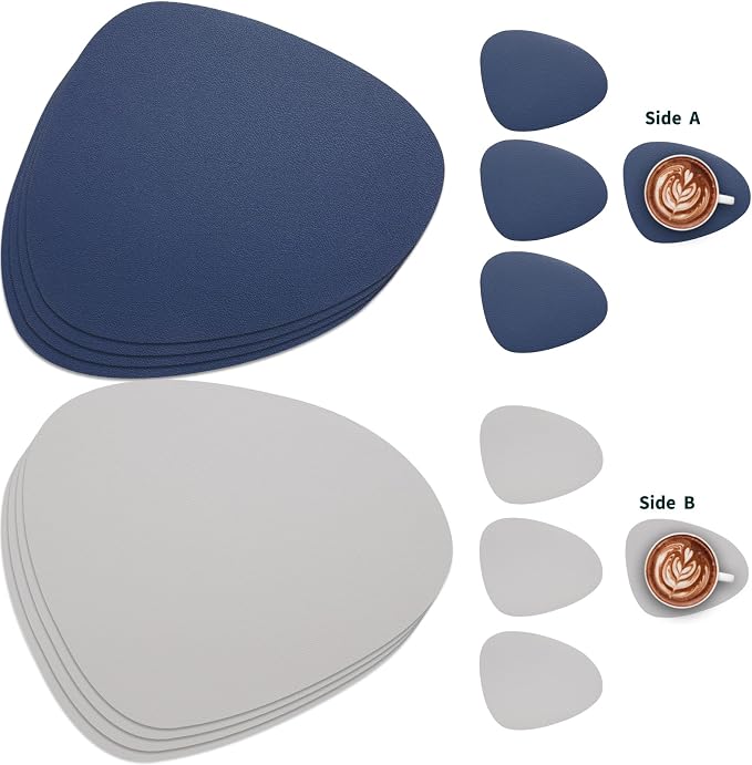 Myir JUN Placemats, Dual-Sided Placemats Waterproof Faux Leather Placemats Set - Image 2
