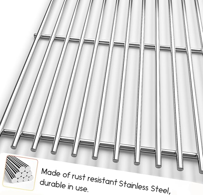 19.5" Solid Stainless Steel Cooking Grill Grates Replacement - Image 5