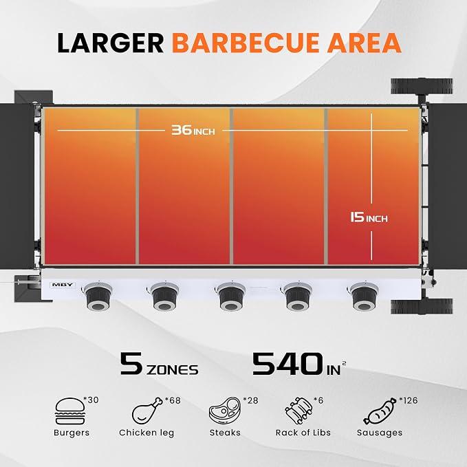 36 Inch 50, Outdoor Flat Top Gas Propane Grills - Image 2