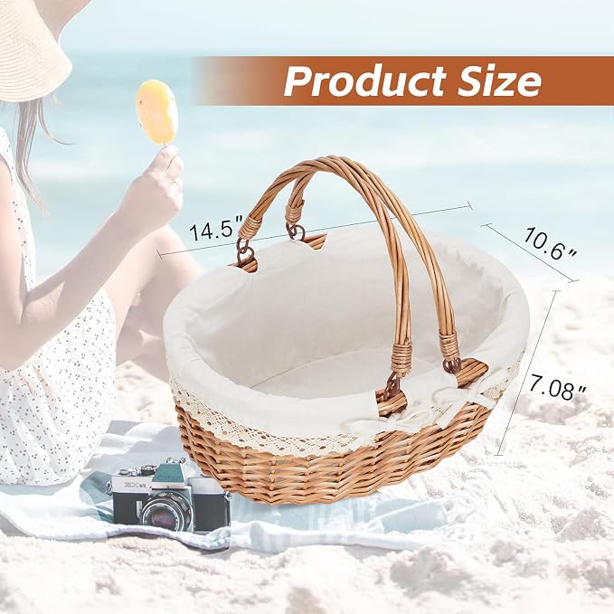 G GOOD GAIN Oval Picnic Basket - Image 3