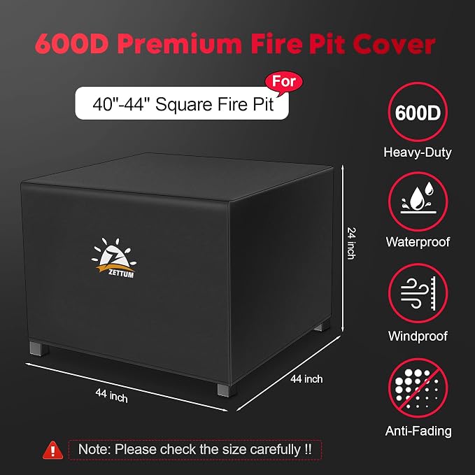 Zettum Fire Pit Cover Square 44 Inch - Image 2