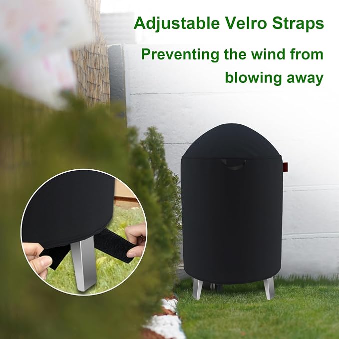 Round Smoker Cover Fits Grill Boss, SUNLIFER 20.5" Vertical Smoker, Pit Barrel - Image 3