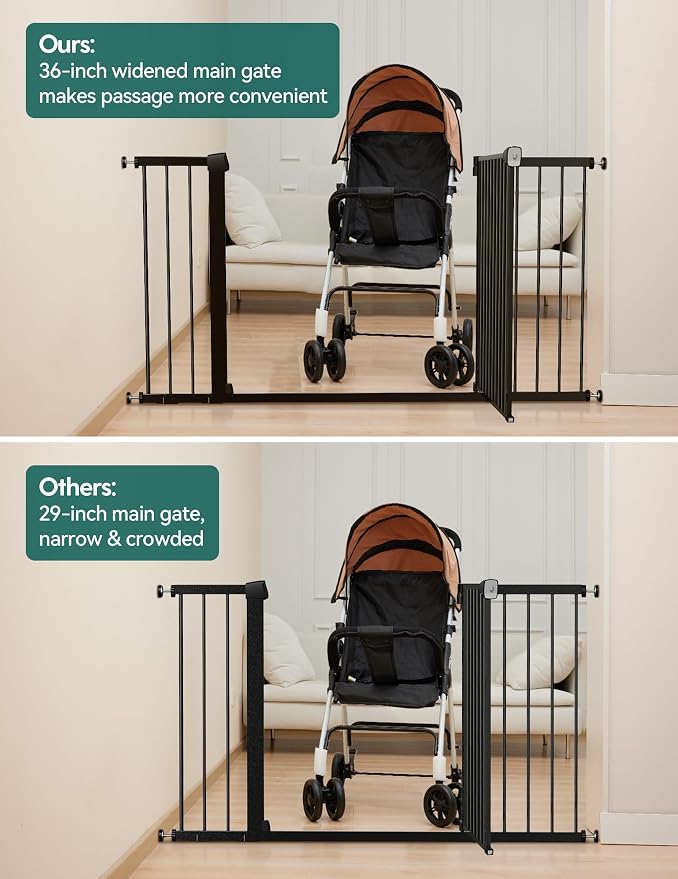 BABELIO 36-57" Extra Wide Baby/Dog Gate, Auto Close - Image 3