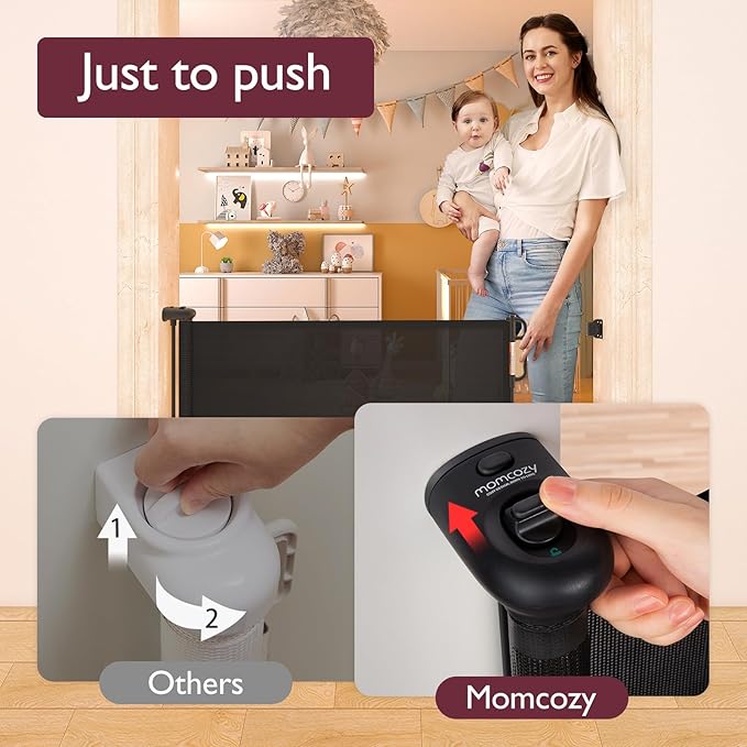 Retractable Baby Gate, Momcozy Extra Wide Mesh Baby Gates - Image 4