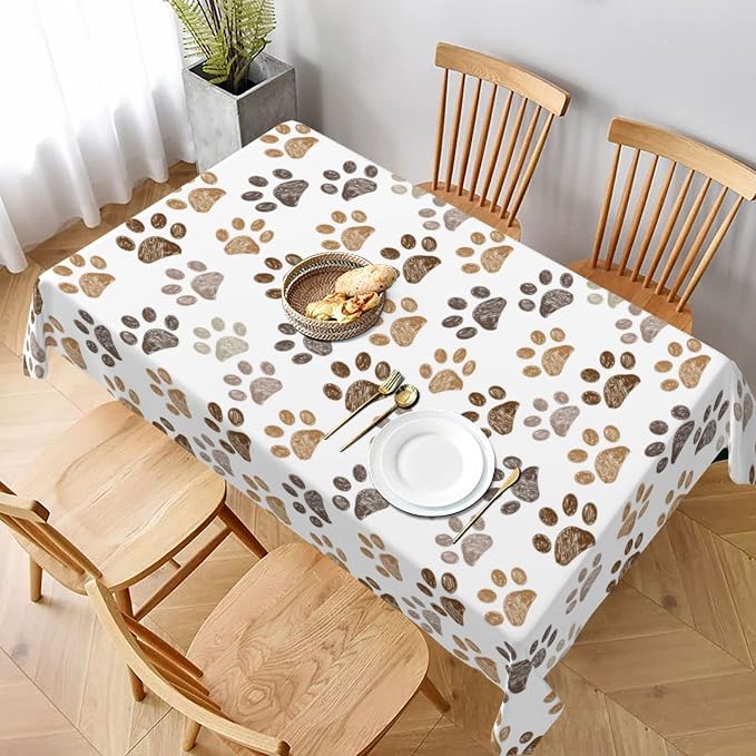 Worltoldb Dog Paw Print Tablecloths by Worltoldb