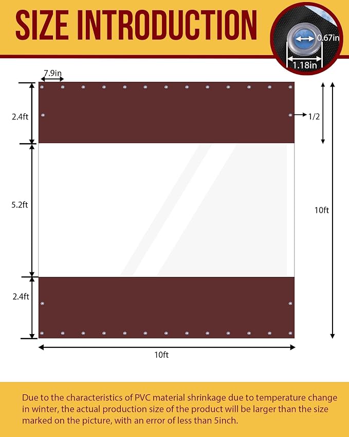 FoundGo 10'Hx10'W Vinyl Curtains - Image 3