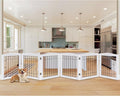 LZRS 6-Panel Extra Wide Wooden Freestanding Dog Gate: Foldable Solid Wood and by LZRSPET