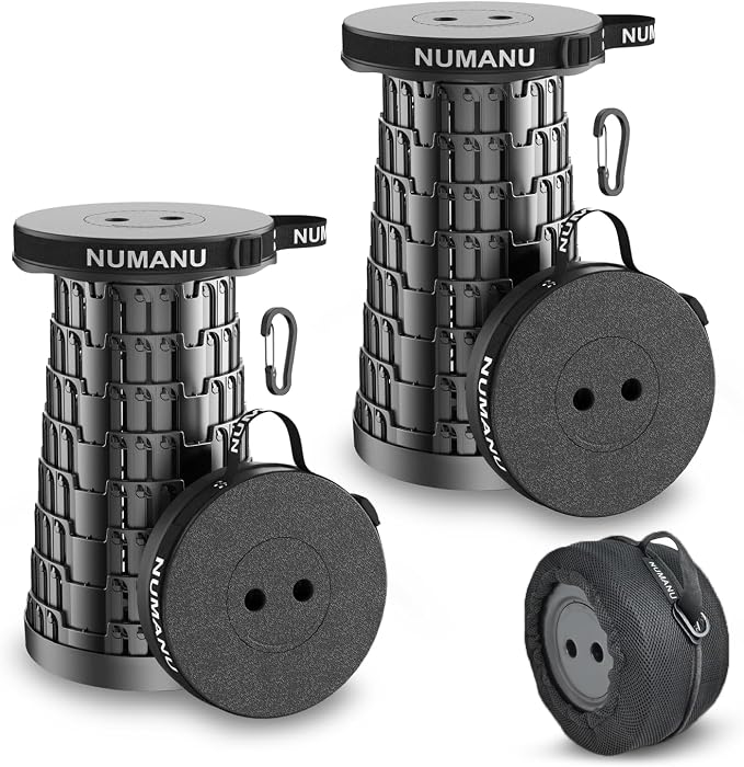 NUMANU 2PK 2025 Upgraded Collapsible Stool, Max 620lbs, Retractable Foldable by NUMANU