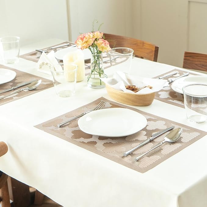 Placemats Set of 6 Vinyl/Plastic Woven Place Mats - Image 6