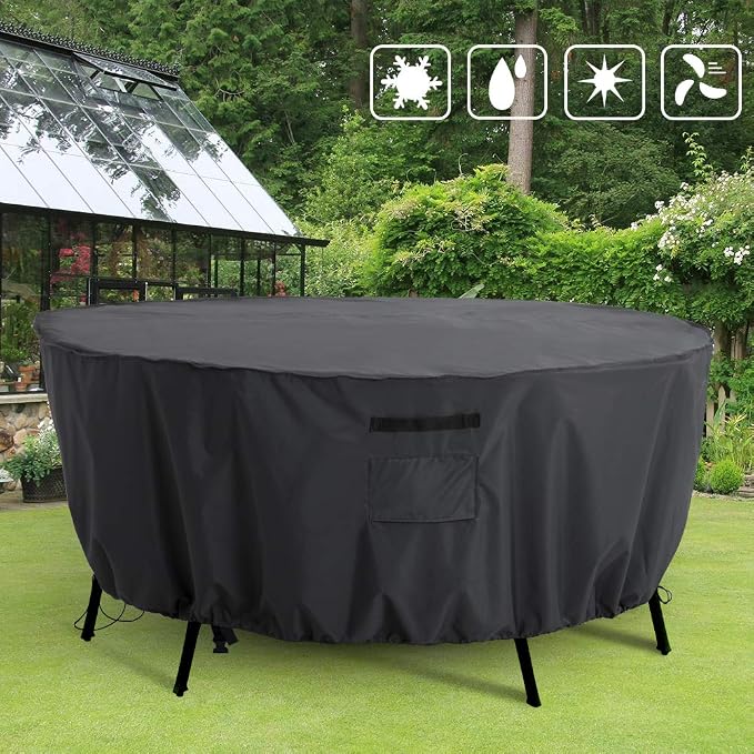 Tempera Patio Round Furniture Cover, Anti-Fading and UV Resistant Sectional Sofa - Image 7