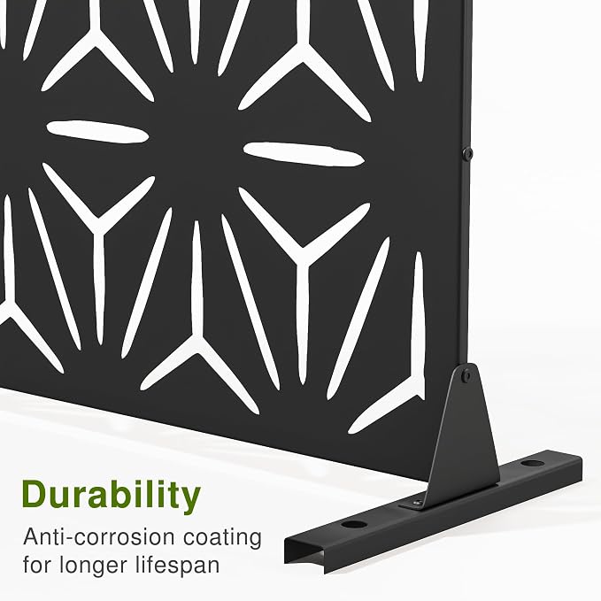 Casaphoria 72" H x 45" W Metal Privacy Screen, 2 Pack Outdoor Freestanding - Image 5