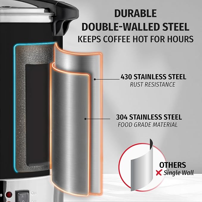 Zulay Kitchen Commercial Grade Coffee Maker Hot Water Urn - Image 4