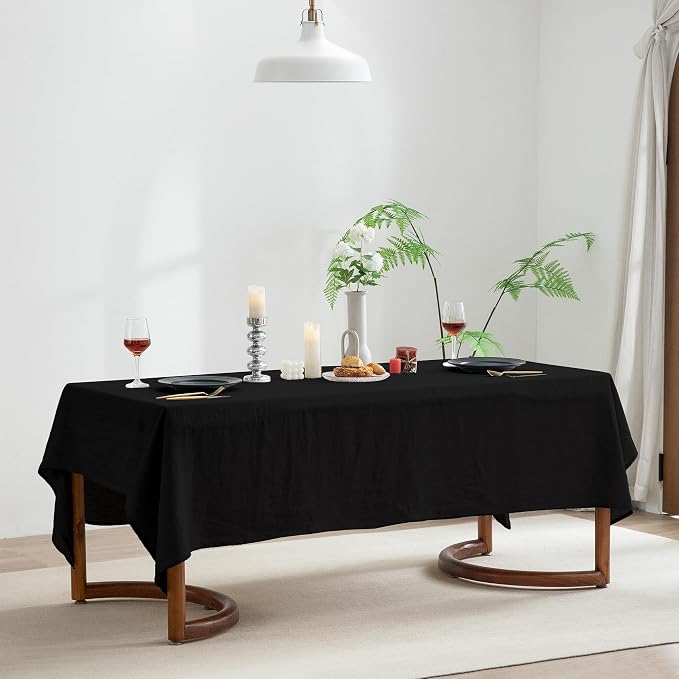 EVERLY 100% Pure Linen Rectangle Tablecloths 60x84Inches - Image 8