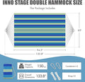 Double Cotton Hammock, Blue-Green Brazilian Style, 350 lb Capacity
