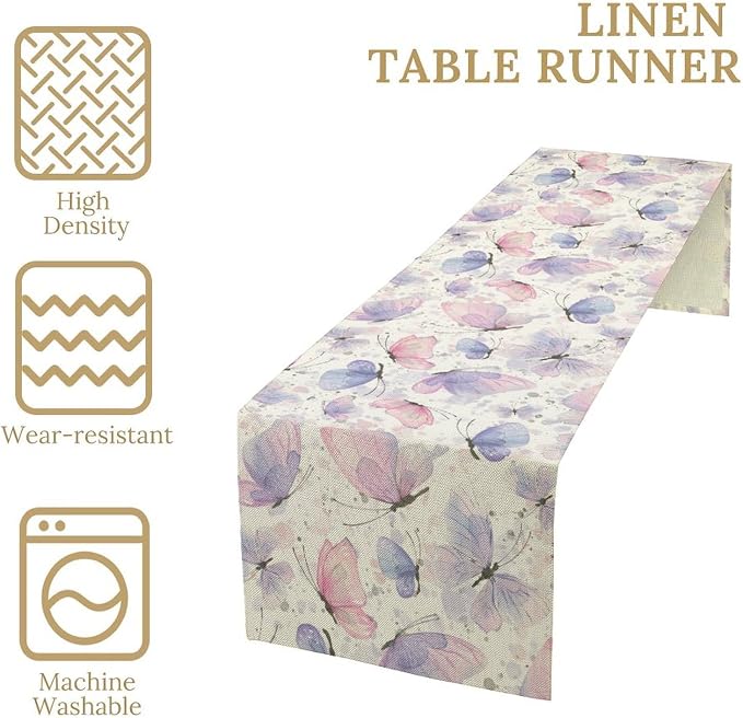 Watercolor Butterfly Table Runner - Image 6