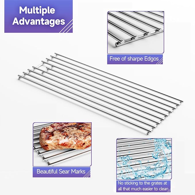 4Pack 19.25" Stainless Steel Cooking Grates Replacement Parts For16517 Bull - Image 3